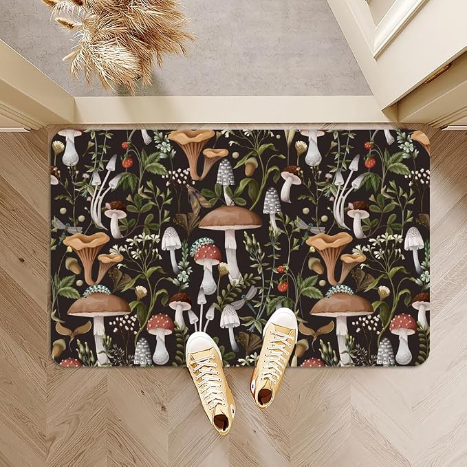 Bath Mat Rug, Bobo Mushrooms Non Slip Quick Dry Super Absorbent Thin Bathroom - Image 6
