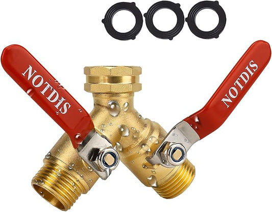 Hose Splitter 2 Way Heavy Duty Brass Garden Hose Splitter by Shopnow