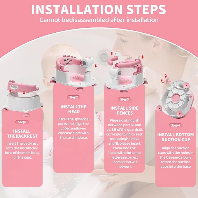 TPN Baby Bath Seat for Babies 6 Months & Up, Non-Slip Toddler Bath Seat - Image 7