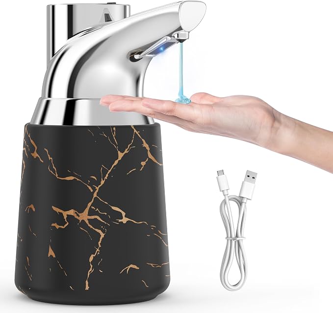 Adjustable Automatic Soap Dispenser Touchless, Ceramic Material，4 Adjustable by Greatmay