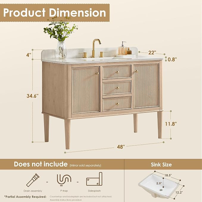 ALTAIR 48 Inch Bathroom Vanity - Image 2