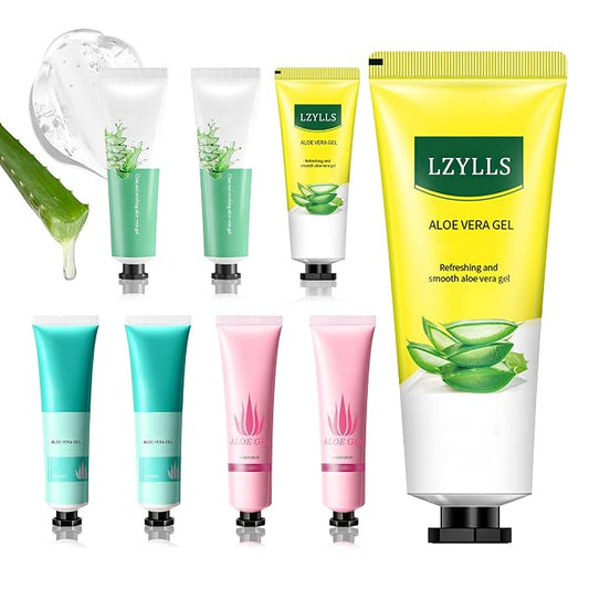 Aloe Vera Gel for Sunburn Relief, Hydrating Travel Size Aloe Vera Gel for Face by LZYLLS