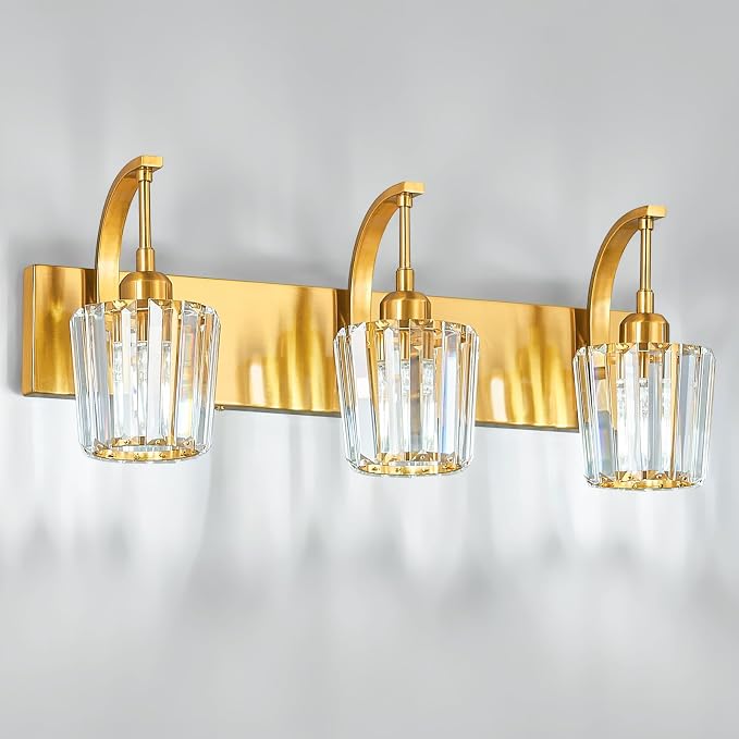 Modern Bathroom Vanity Light, 3-Light Gold Wall Sconce - Image 8