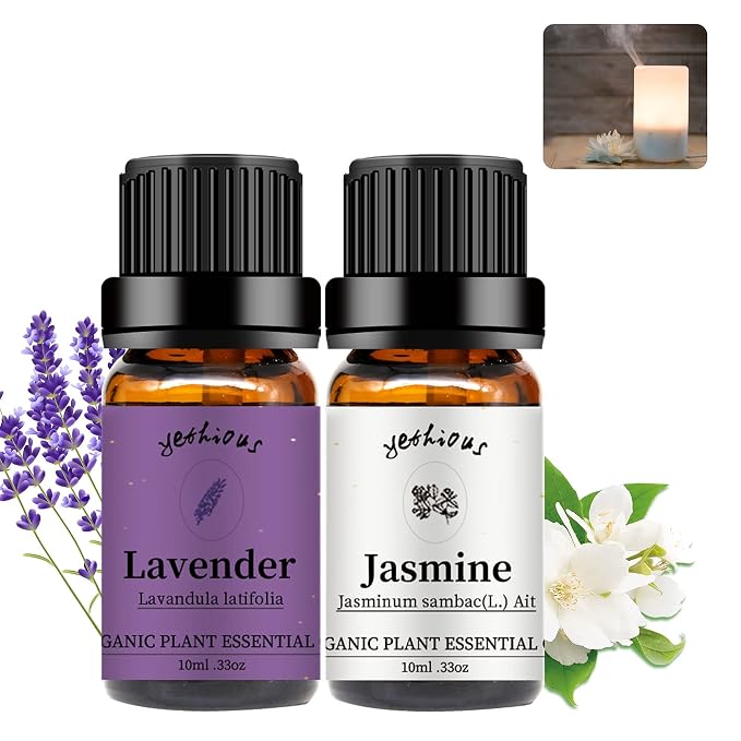 yethious Jasmine Lavender Essential Oil Set Organic Pure by yethious