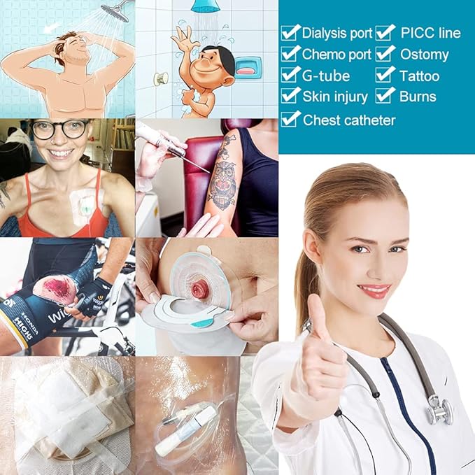 7 Pcs Waterproof Dialysis Catheter Shower Cover - Image 8