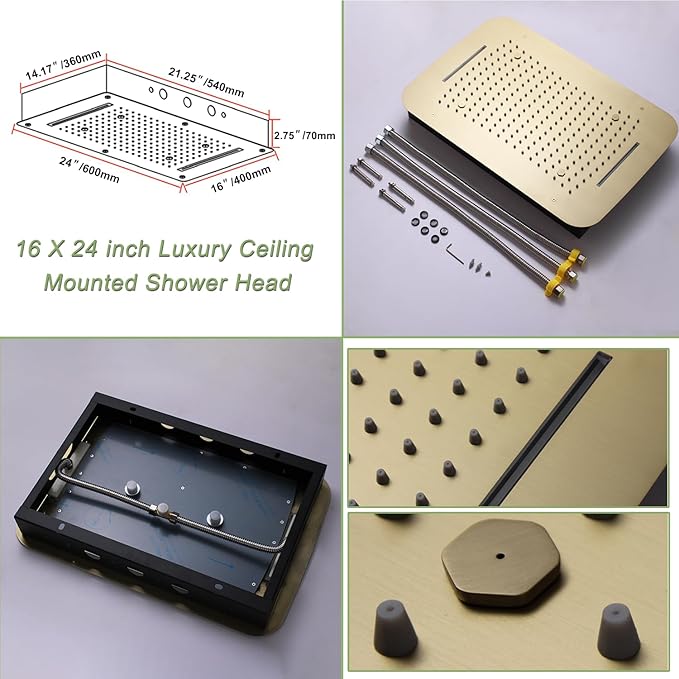 Brushed Gold Digital Display Shower System - Image 4