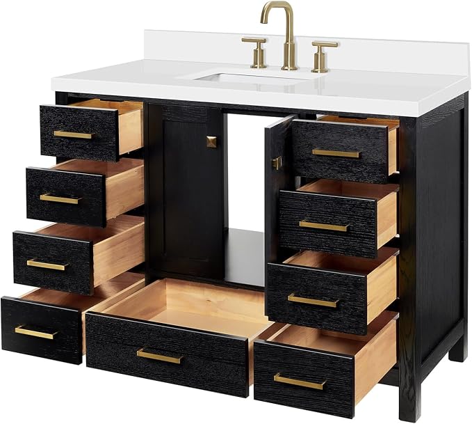 ARIEL Cambridge 49 Inch Single Rectangle Sink Bathroom Vanity - Image 6