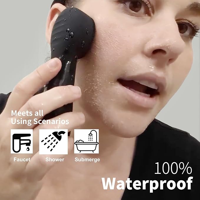 NågraCoola CLIE Silicone Face Scrubber, Facial Cleansing Brush, Rechargeable - Image 3