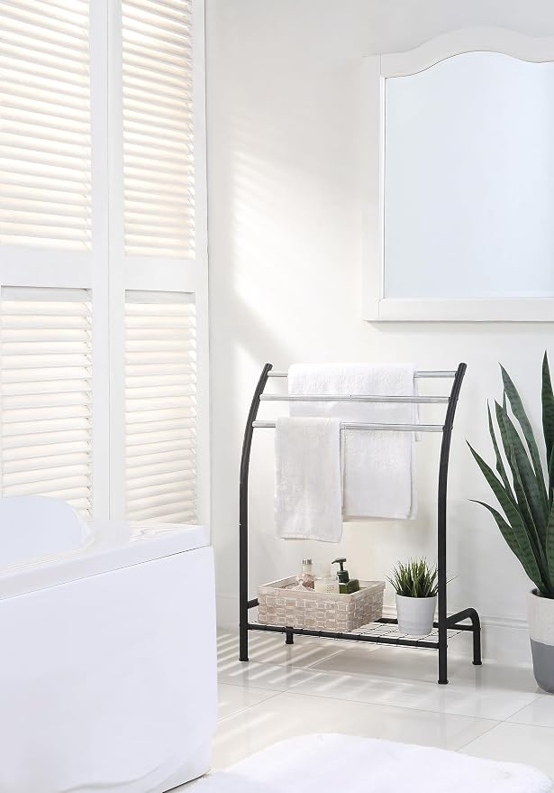SunnyPoint Freestanding 3 Hanging Bar Towel Rack - Image 2