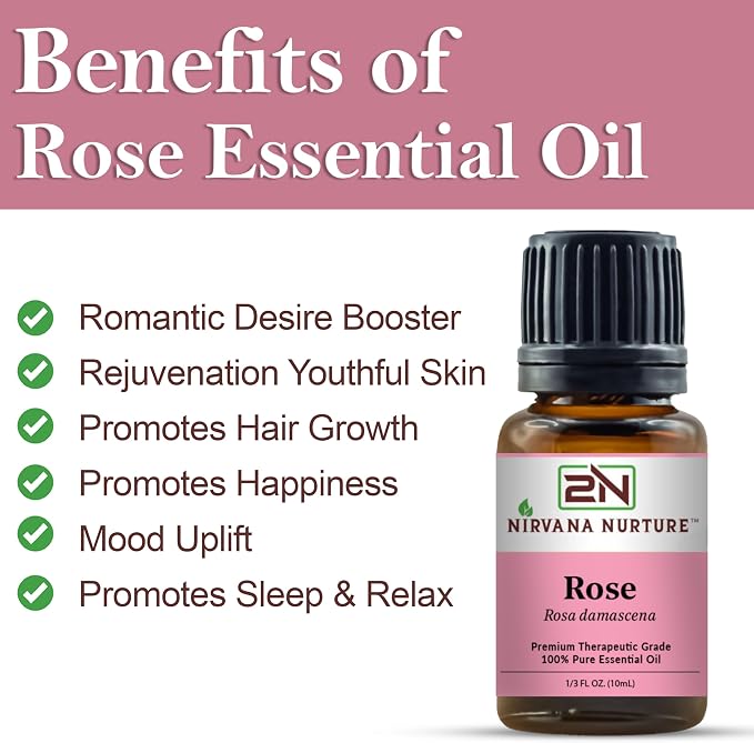 Rose Essential Oil 100% Pure Premium Therapeutic Grade, Undiluted - Image 4