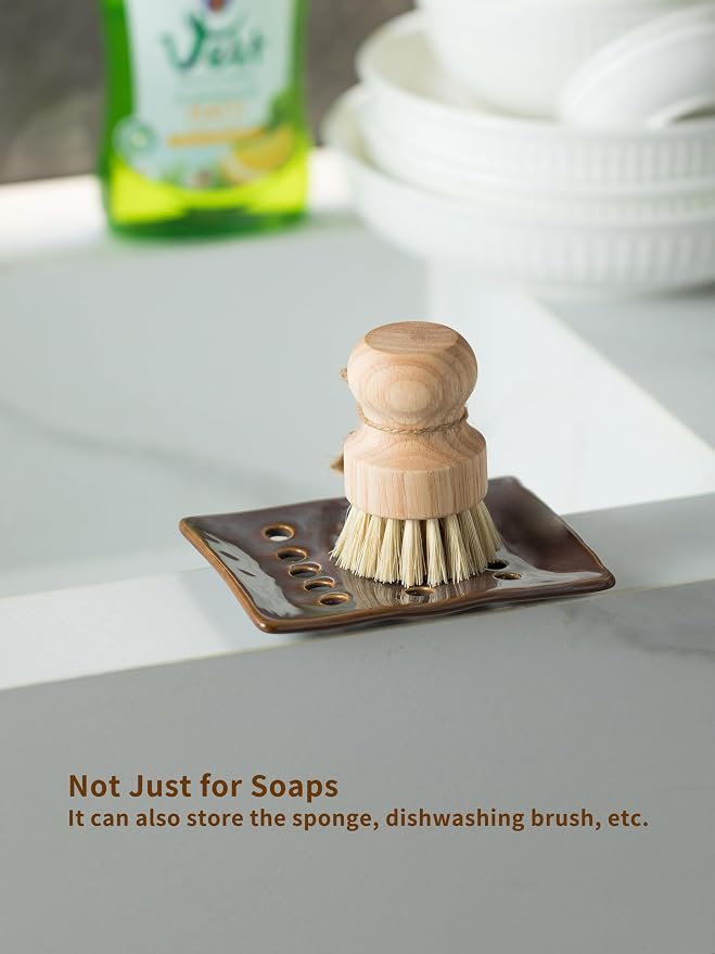 Soap Holder, Ceramic Soap Dish for Shower, Japanese Soap Tray - Image 6