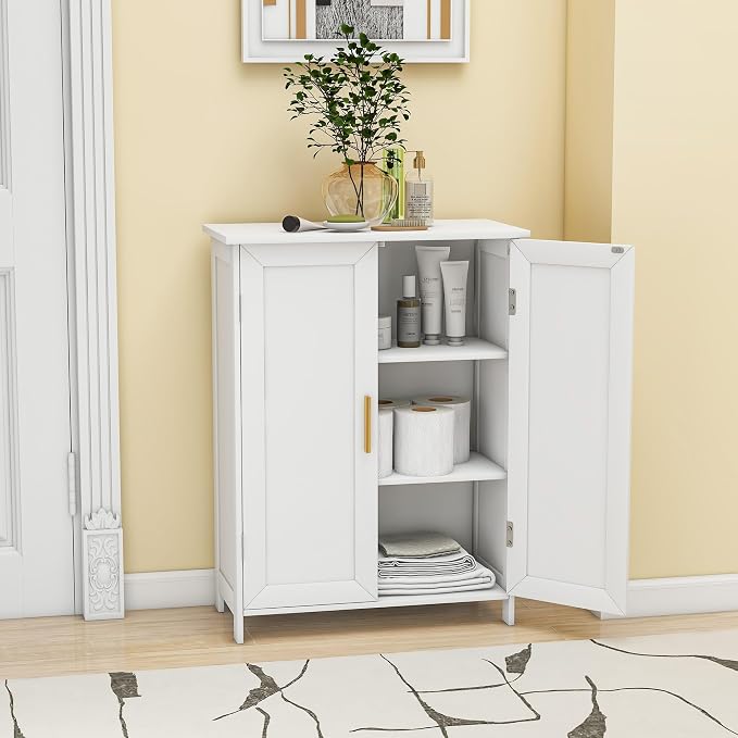 Bathroom Storage Floor Cabinet Freestanding Organizer - Image 8