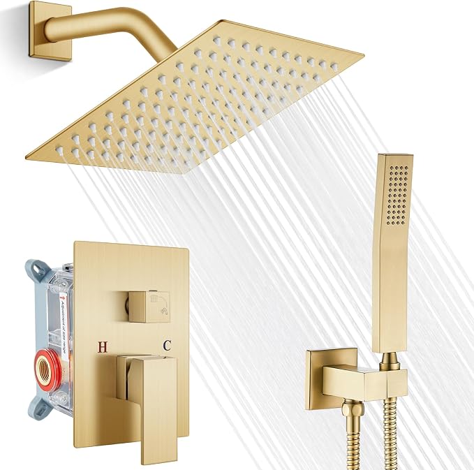 gotonovo Rainfall Bathroom Shower System Rain Shower Head and Handle Set Wall by HOME
