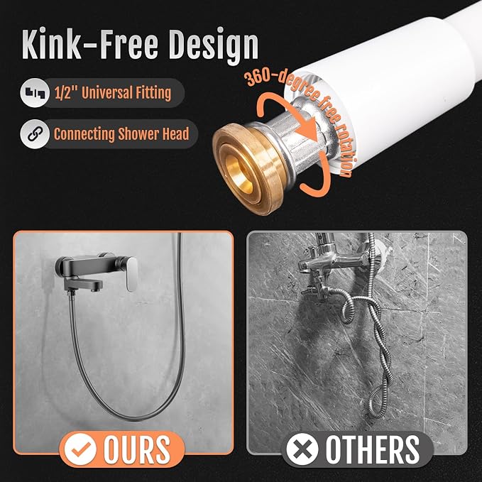 Super Flexible Silicone Shower Head Hose Extension, Kink-Free Handheld - Image 3