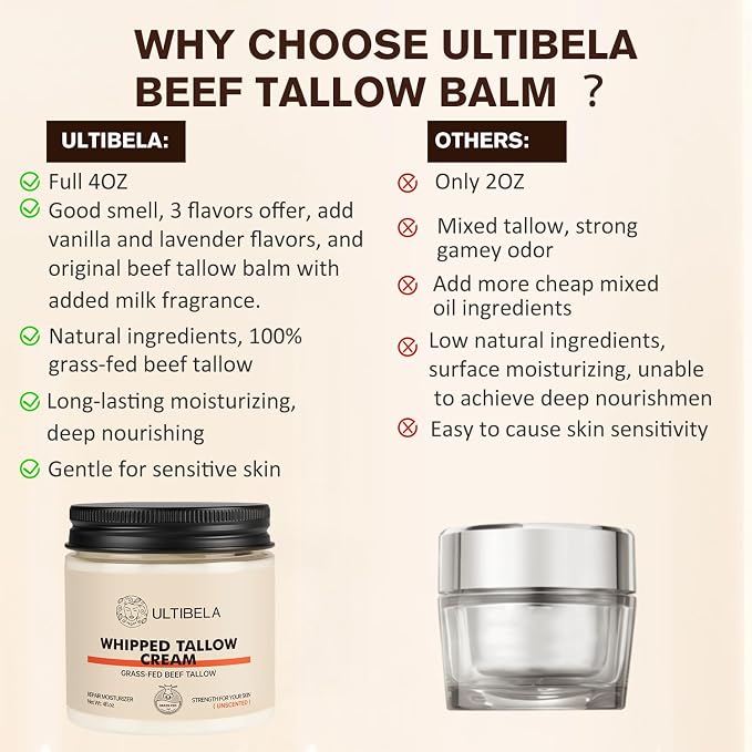 Beef Tallow for Skin, 100% Grass-Fed Whipped Tallow and Honey Balm for Body ＆ - Image 5