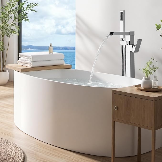 Free Standing Tub Faucet Chrome: ALEASHA High Flow Max 6.74 GPM Free Standing - Image 8