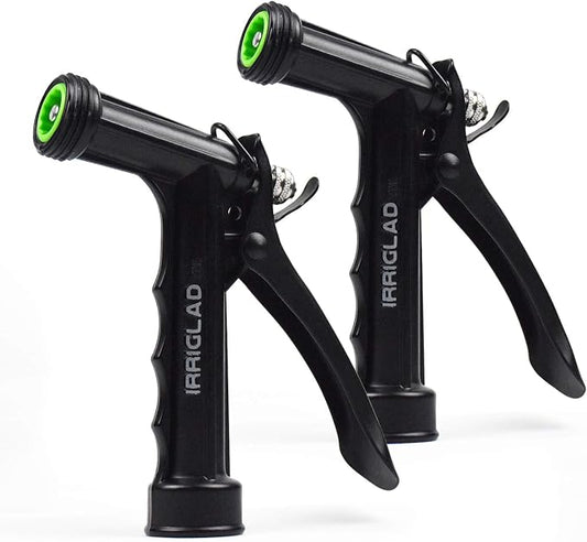 Hose Nozzle 2 Pack, Full Size Pistol Grip Water Nozzle Sprayer by IRRIGLAD