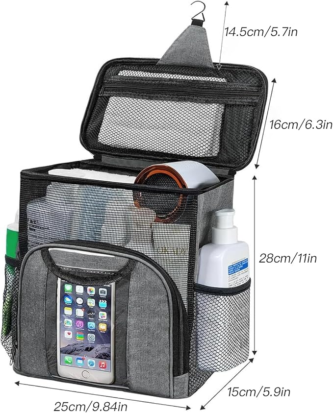 Mesh Shower Caddy Portable for College Dorm Room Essentials – Quick Dry Hanging - Image 3
