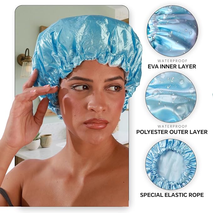 Smilco Reusable Shower Caps 2-Pack - Image 2