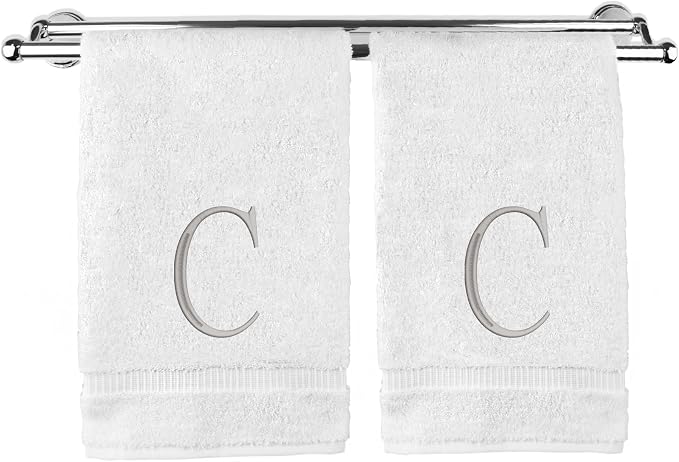 Monogrammed Hand Towel, Personalized Initial Gift, Extra Absorbent 100% Turkish by BareCotton