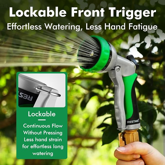 RESTMO Garden Hose Nozzle, Heavy Duty Metal Water Hose Nozzle - Image 5