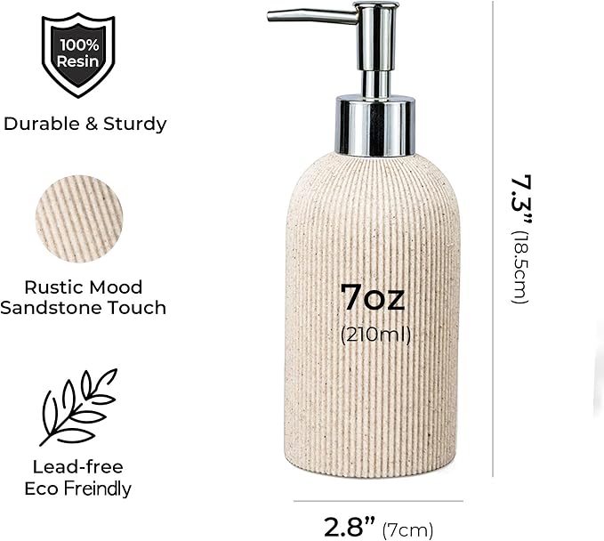 Lunestella Elegant Boho Beige Hand Soap Dispenser - Image 4