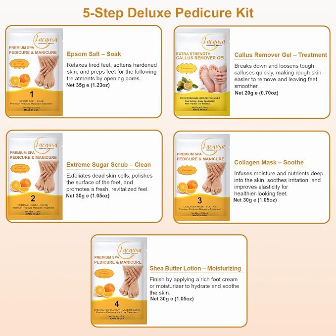 Epsom Salt Soak, Callus Remover Gel, Extreme Sugar Scrub, Collagen Mask & Shea - Image 3