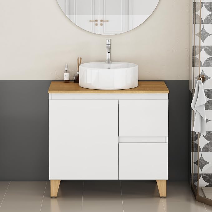 31.5-Inch Bathroom Vanity with Ceramic Sink Combo, Freestanding Bathroom - Image 3