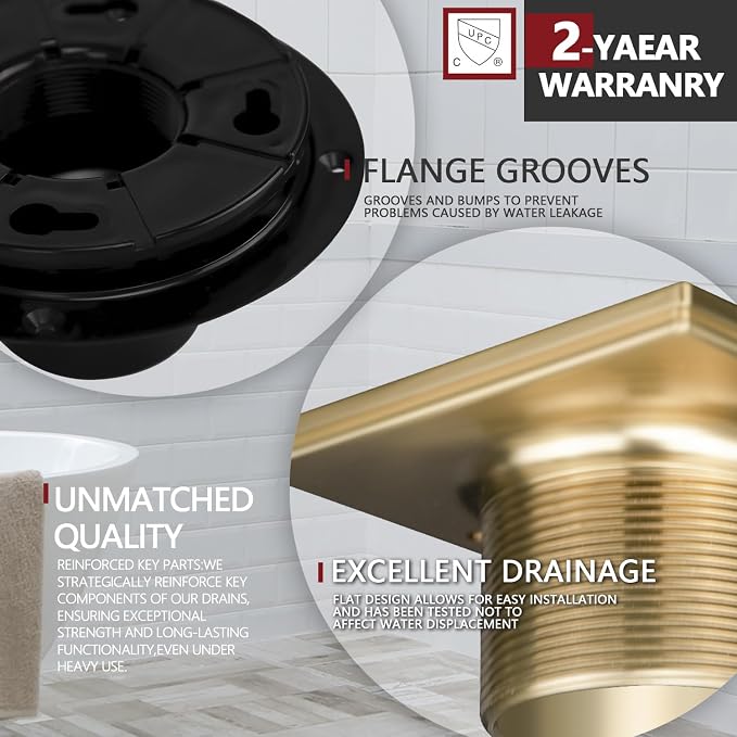 Uni-Green Champagne Bronze Shower Drain 4-1/4 Inch - Image 4
