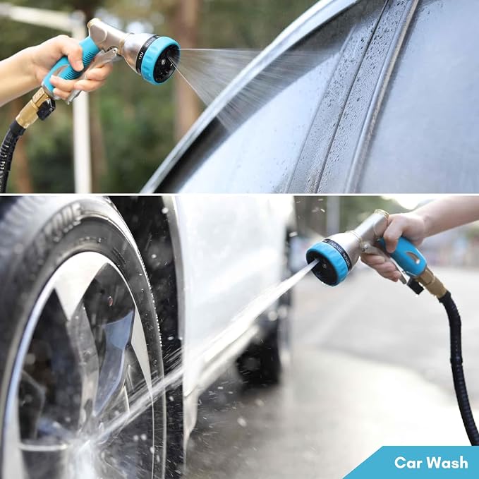 HOSUN Garden Hose Nozzle Sprayer Heavy Duty, 100% Metal Water Hose Nozzle - Image 6