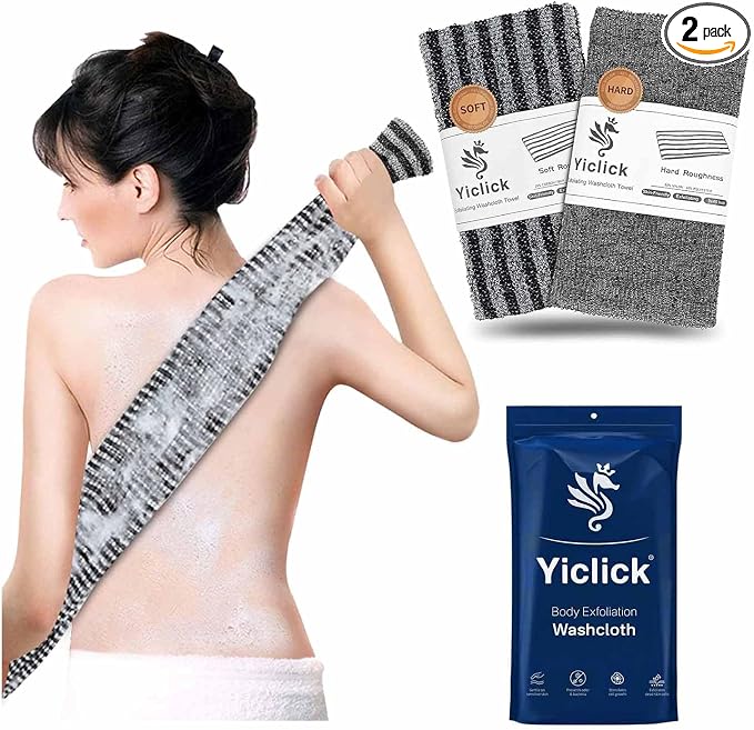 Yiclick 2 Pack Exfoliating Washcloth Towel by YiclickCreateBeautyforLife