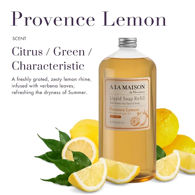 A LA MAISON French Liquid Hand Soap Refill, Provence Lemon - Image 2