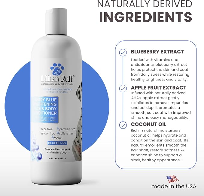 Lillian Ruff PRO Formula Blueberry Waterless Dog Shampoo & Berry Blue - Image 4