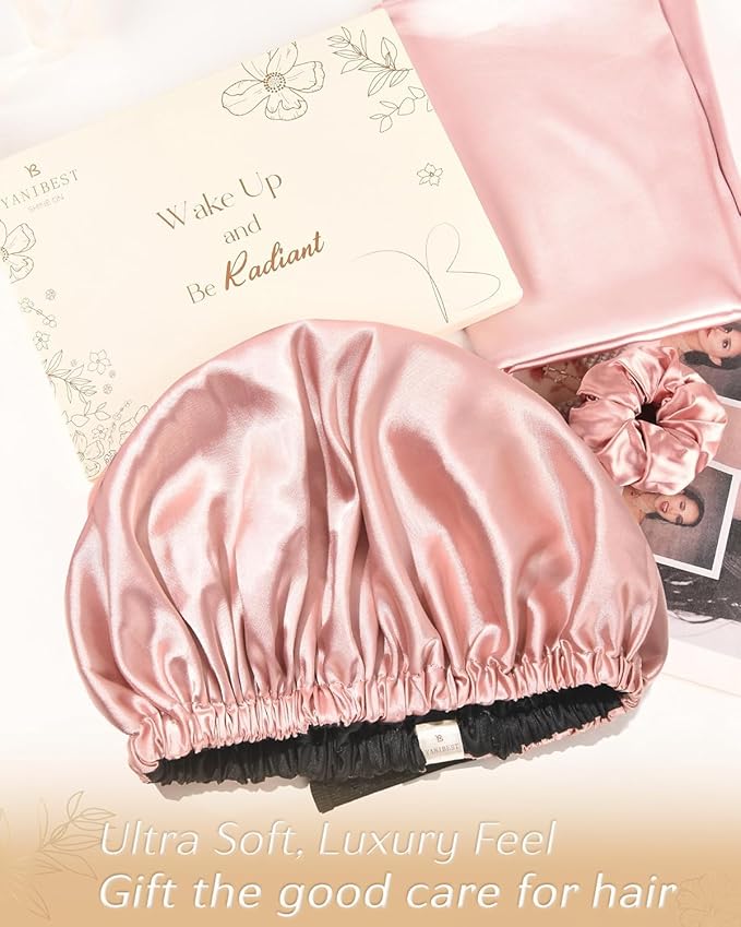 YANIBEST Adjustable Satin Bonnet Double Layer Hair Bonnet - Image 4