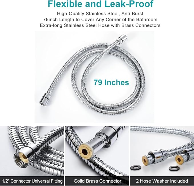 Handheld Shower Head with On Off Switch 8-Mode High Pressure Showerhead with 79 - Image 9