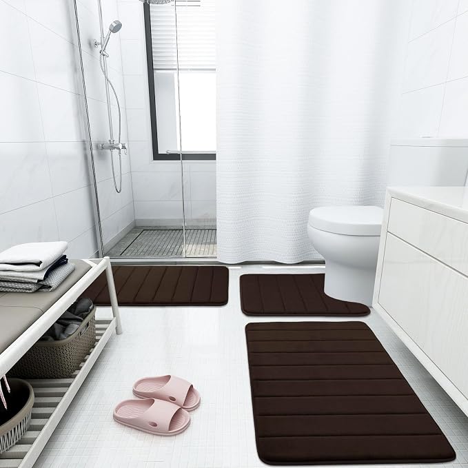 Buganda Memory Foam Bath Mat, Ultra Soft and Non-Slip Bathroom Rugs, Water - Image 8