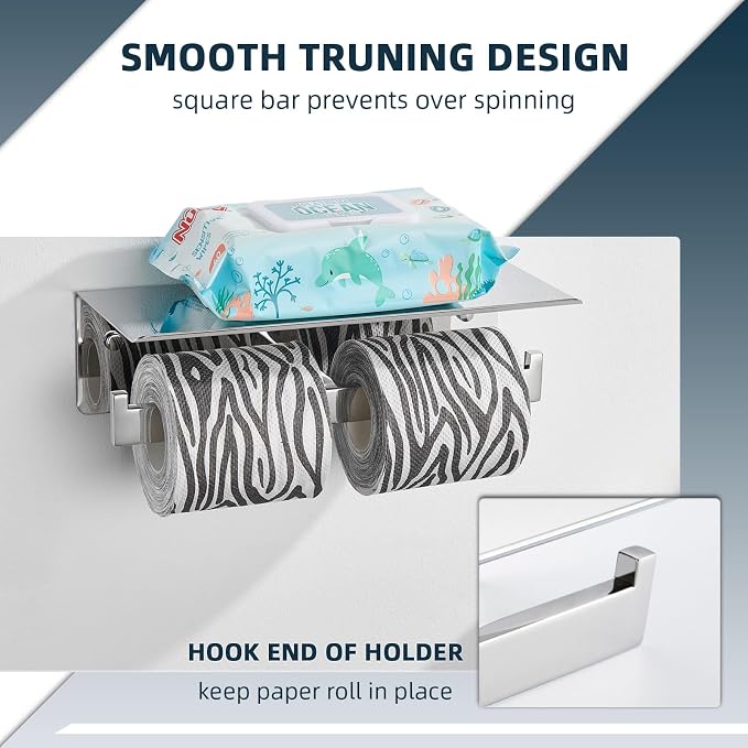 Angle Simple Double Toilet Paper Holder - Image 7