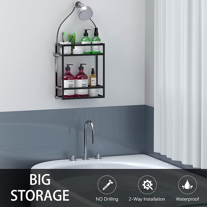 Meangood Shower Caddy, 10.4" x 4.5" x 22.04" Hanging Shower Caddy Organizer - Image 5