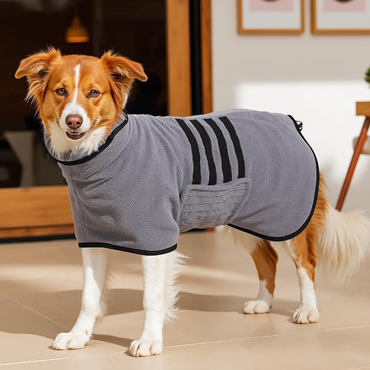 Microfibre Dog Bathrobe Dog Towel Wrap Super Absorbent Dog Drying Coat Bath Robe by HezzLuv