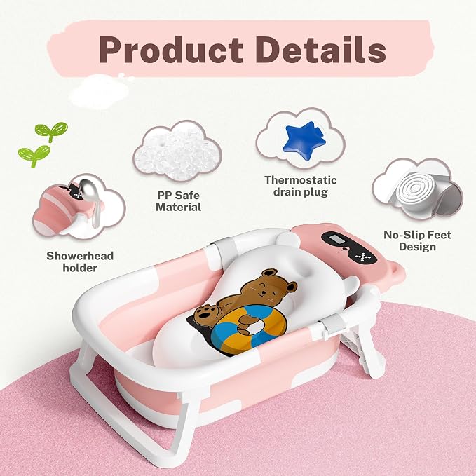 AVIDOR Baby Bathtub, Collapsible Bathtub - Image 2
