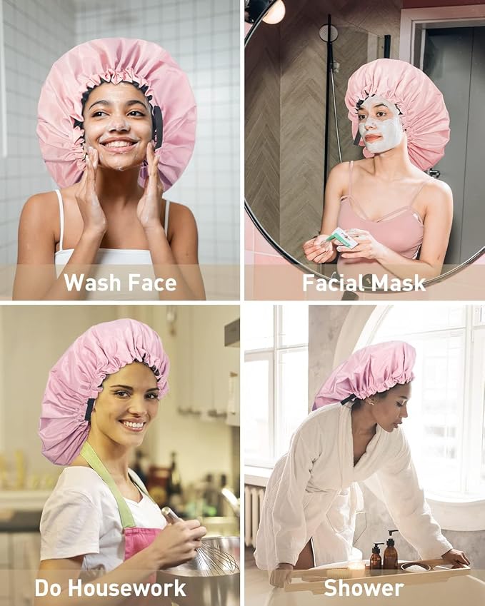 Aquior Shower Cap, Extra Adjustable Shower Caps - Image 8