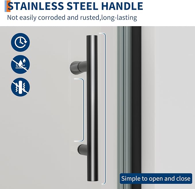33.6-34.6" x 72" Frameless Shower Door - Image 3