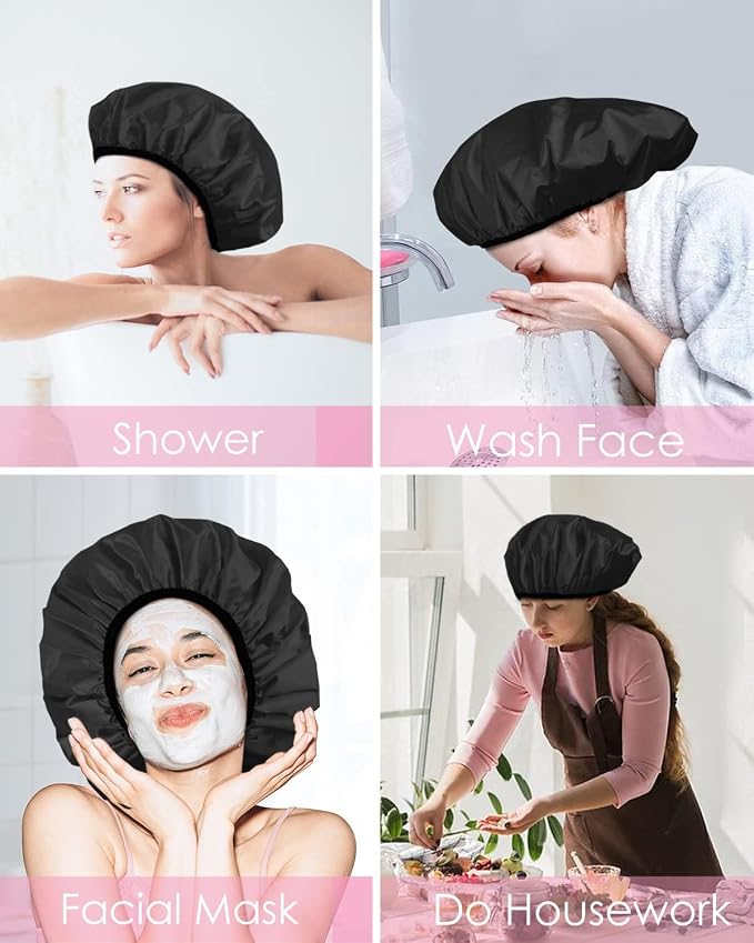 Aquior Shower Cap, Terry Lined Shower Cap - Image 9
