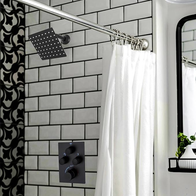 Modern Push Button 3 Way Thermostatic Shower Valve, Concealed Multi Function - Image 8