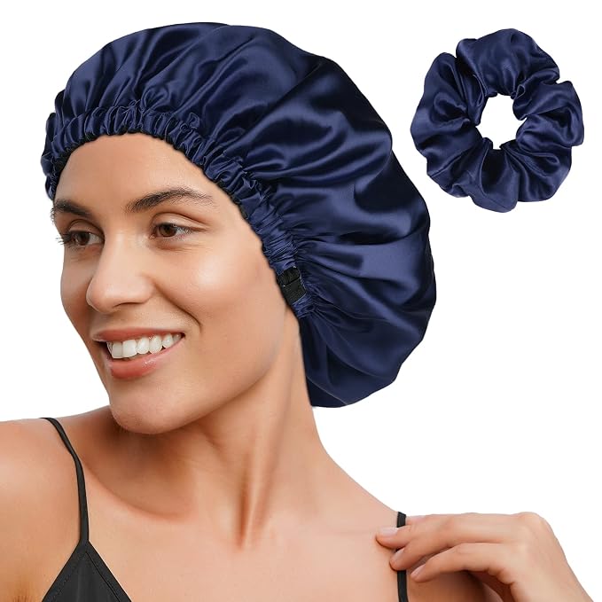 YANIBEST Adjustable Satin Bonnet Double Layer Hair Bonnet by yanibest