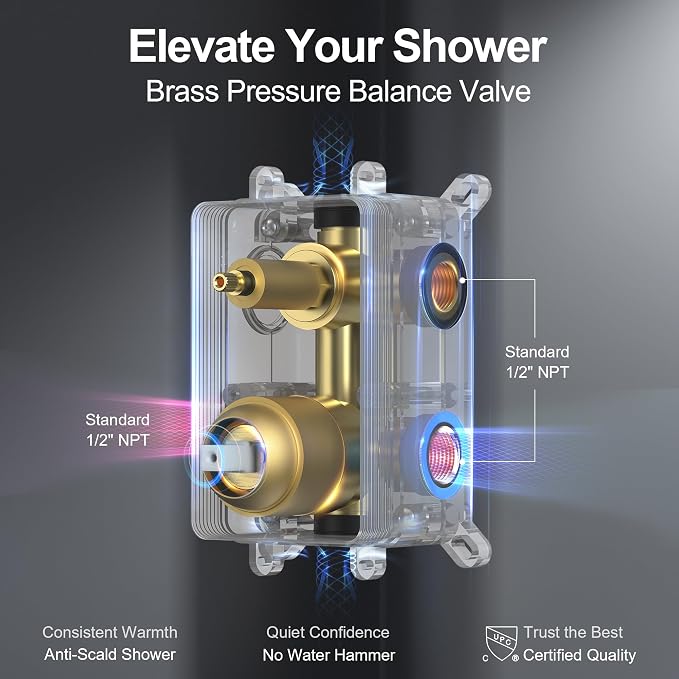 Brushed Gold 10 Inch Rainfall Shower System - Image 8