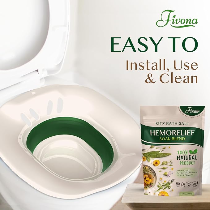 Fivona 2-in-1 Sitz Bath Soak Kit Over The Toilet Seat - Image 8
