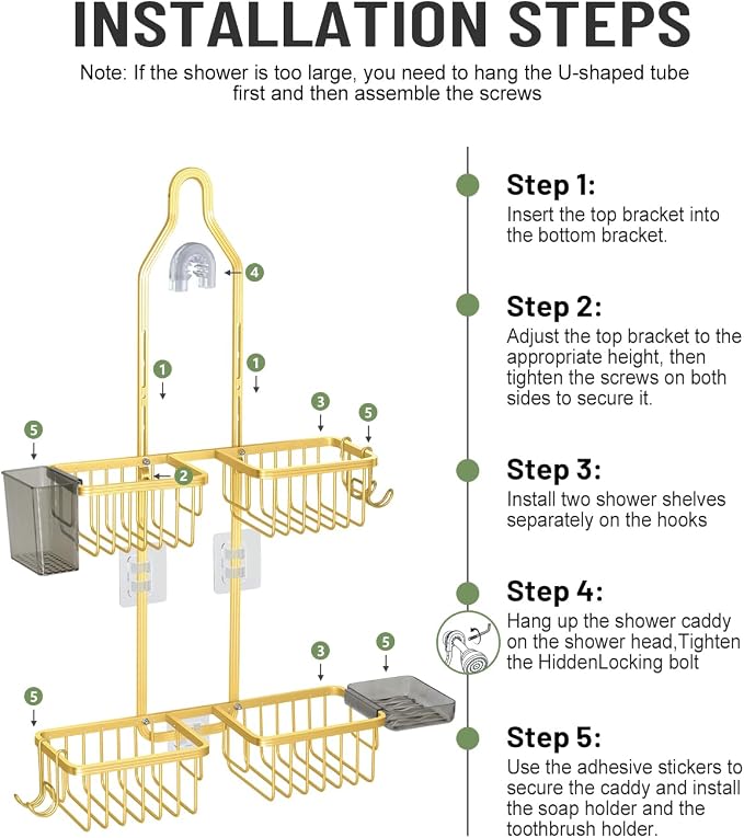 Adjustable Shower Caddy Hanging - Image 8