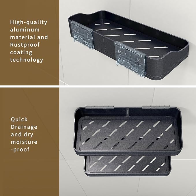 Luxury Shower Caddy, Rustproof Metal Large Capacity Bathroom Shelves - Image 4