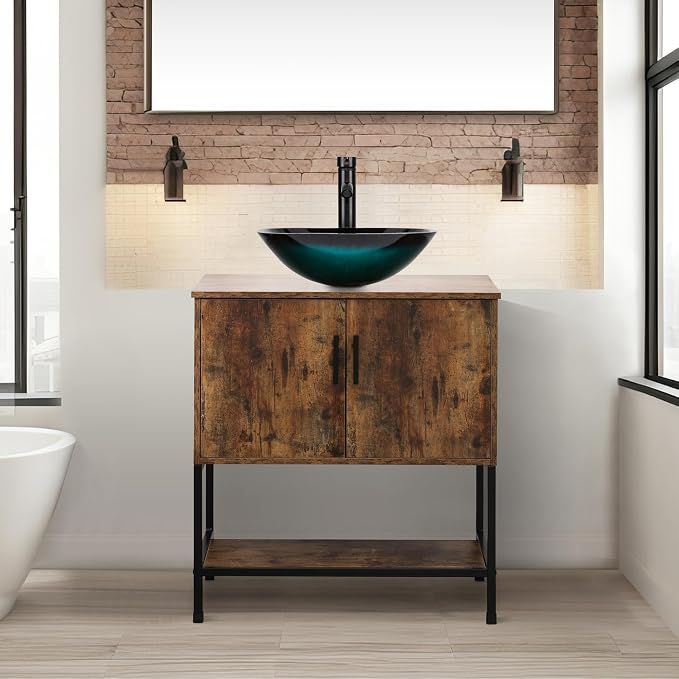UEV Rustic Brown 30" Bathroom Vanity by YourHomeExcellentVendor